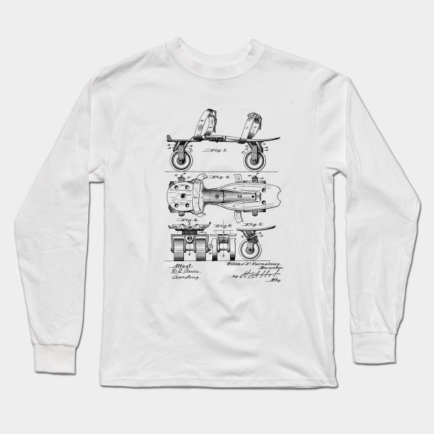 Roller-Skate Design Patent Drawing Long Sleeve T-Shirt by TheYoungDesigns